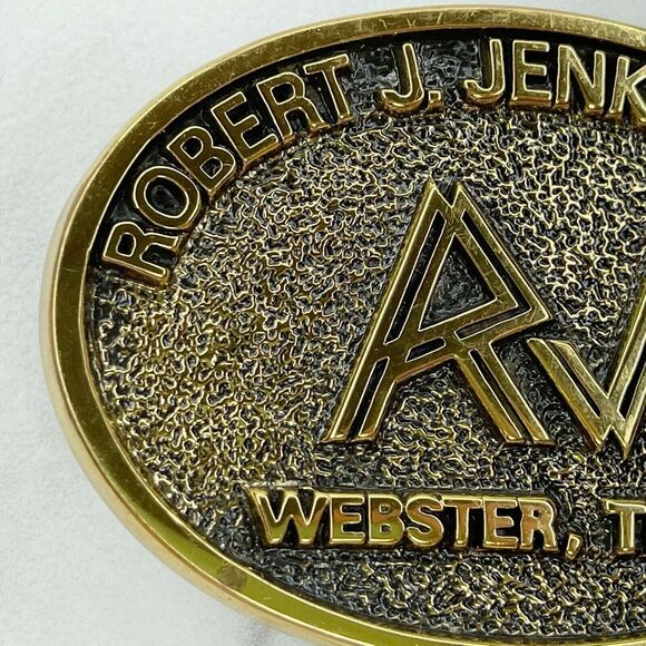 BTS Vintage 1983 Robert J Jenkins Webster Texas Belt Buckle Made in USA ✨ - Picture 9 of 9